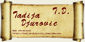 Tadija Đurović vizit kartica